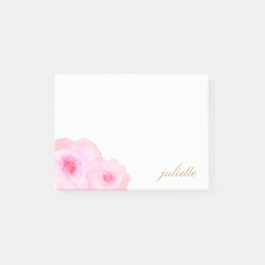 Post-it® Fleurs assez roses d'aquarelle personnalisées (Devant)