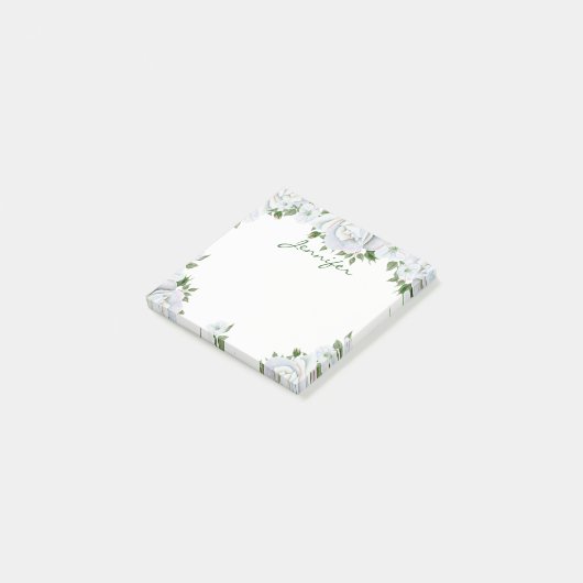 Post-it® Fleurs blanches élégantes (Incliné)