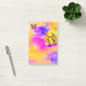 Post-it® FLEURS BLANCHES ET BOUTTERFLY Bleu Rose Jaune (Bureau)