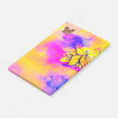 Post-it® FLEURS BLANCHES ET BOUTTERFLY Bleu Rose Jaune (Incliné)