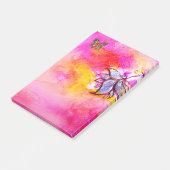 Post-it® FLEURS BLANCHES ET BOUTTERFLY rose Fuchsia Jaune (Incliné)