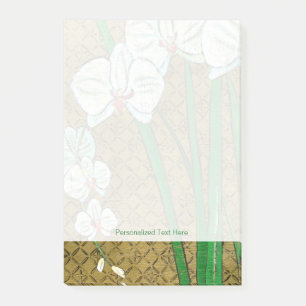 Post-it® Fleurs blanches et tiges vertes à la frontière