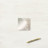 Post-it® Fleurs Blanches Modernes Perles Post it Notes (Sur un bureau)
