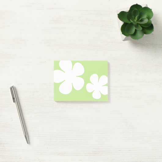 Post-it® Fleurs blanches Notes vert printemps (Bureau)