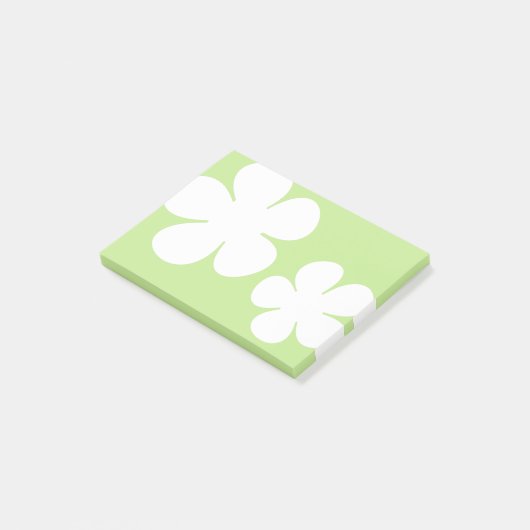 Post-it® Fleurs blanches Notes vert printemps (Incliné)