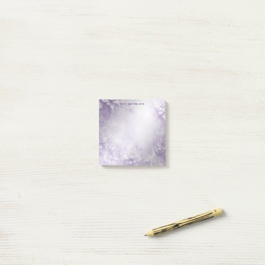 Post-it® Fleurs blanches violettes Publier des notes (Sur un bureau)