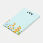 Post-it® Fleurs bleues et jaunes Notes (Incliné)