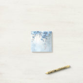 Post-it® Fleurs bleues et perles Post it Notes (Sur un bureau)