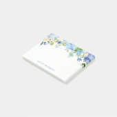 Post-it® Fleurs bleues hydrangea Notes postales personnalis (Incliné)