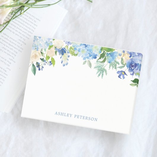 Post-it® Fleurs bleues hydrangea Notes postales personnalis