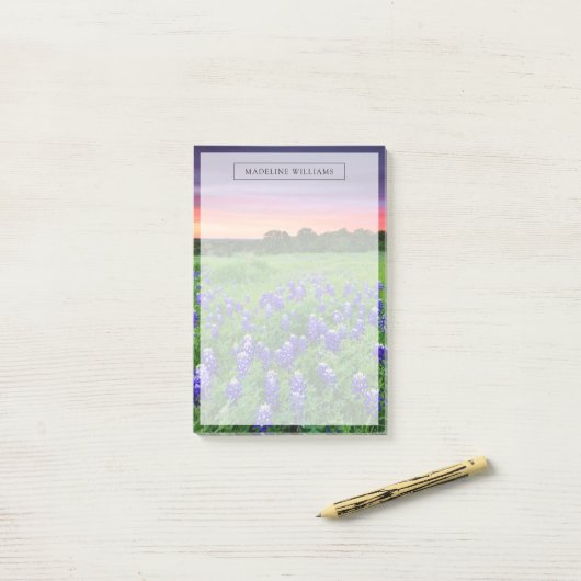 Post-it® Fleurs | Bluebonnets à Sunset Texas (Sur un bureau)