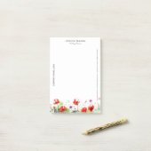 Post-it® Fleurs colorées et pavots rouges (Sur un bureau)