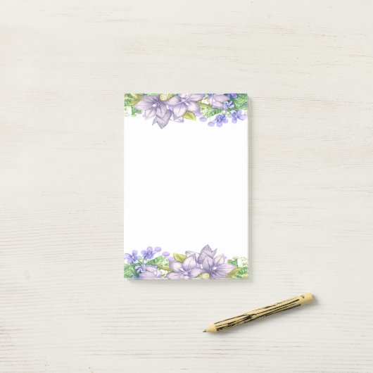 Post-it® Fleurs d'aquarelle adorables (Sur un bureau)