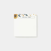 Post-it® Fleurs d'aquarelle bleu marine et or personnalisab (Devant)
