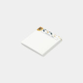 Post-it® Fleurs d'aquarelle bleu marine et or personnalisab (Incliné)