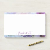 Post-it® Fleurs d'aquarelle de texte de script manuel perso (Sur un bureau)