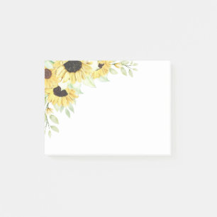Post-it® Fleurs d'aquarelle de tournesol Fleurs florales ja