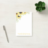 Post-it® Fleurs d'aquarelle de tournesol Jaune Floral Post- (Bureau)