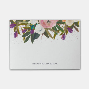 Post-it® Fleurs d'aquarelle et parties scintillantes de