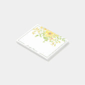 Post-it® fleurs d'aquarelle jaune personnalisées (Incliné)
