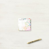 Post-it® Fleurs d'aquarelle Joyeuses 3" x 3" (Sur un bureau)