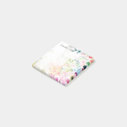 Post-it® Fleurs d'aquarelle Joyeuses 3" x 3" (Incliné)