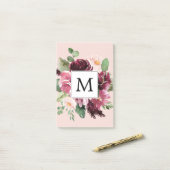 Post-it® Fleurs d'aquarelle modernes Monogrammes (Sur un bureau)