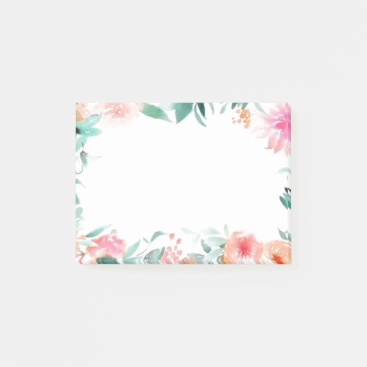 Post-it® fleurs d'aquarelle romantique (Devant)