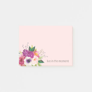 Post-it® Fleurs d'aquarelle rose pourpre