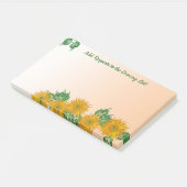 Post-it® Fleurs d'art rustiques et frontières vertes (Incliné)