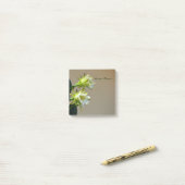 Post-it® Fleurs de cactus blancs Note botanique florale (Sur un bureau)