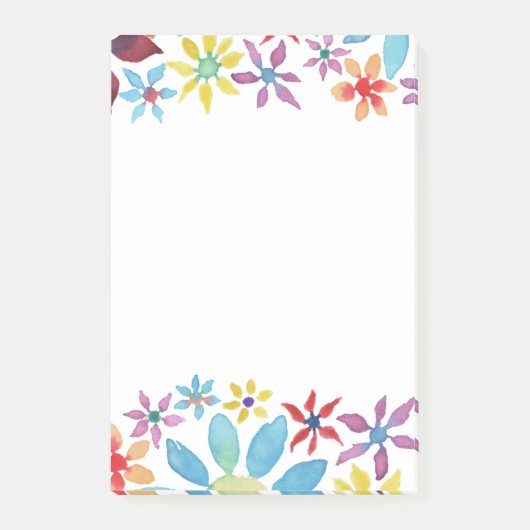 Post-it® Fleurs de couleur d'eau (Devant)