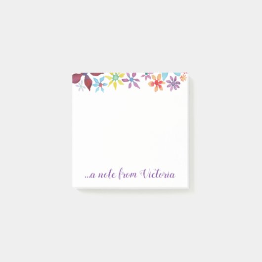 Post-it® Fleurs de couleur d'eau (Devant)