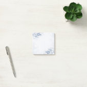 Post-it® Fleurs de feuilles d'aquarelle bleue Botanique Mar (Bureau)