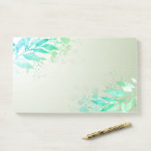 Post-it® Fleurs de feuilles d'aquarelle verte Botanique Mar (Sur un bureau)