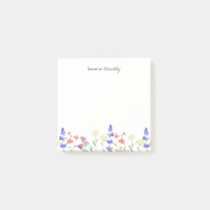 Post-it® Fleurs de fleurs sauvages à l'aquarelle Nom person