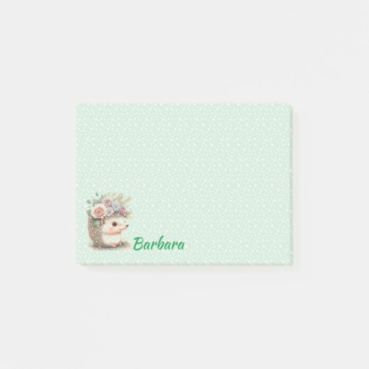 Post-it® Fleurs de Hérisson Monogrammées (Devant)