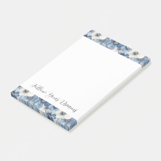 Post-it® Fleurs de Jean Bleu Blanc Anniversaire (Incliné)