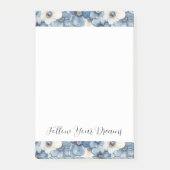 Post-it® Fleurs de Jean Bleu Blanc Anniversaire (Devant)