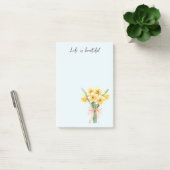 Post-it® Fleurs de jonquille jaune à ruban pêche (Bureau)
