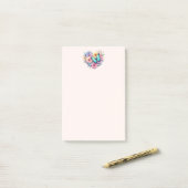 Post-it® Fleurs de marguerite avec un beau papillon (Sur un bureau)