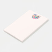 Post-it® Fleurs de marguerite avec un beau papillon (Incliné)