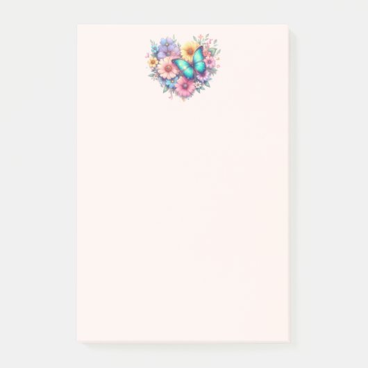 Post-it® Fleurs de marguerite avec un beau papillon (Devant)