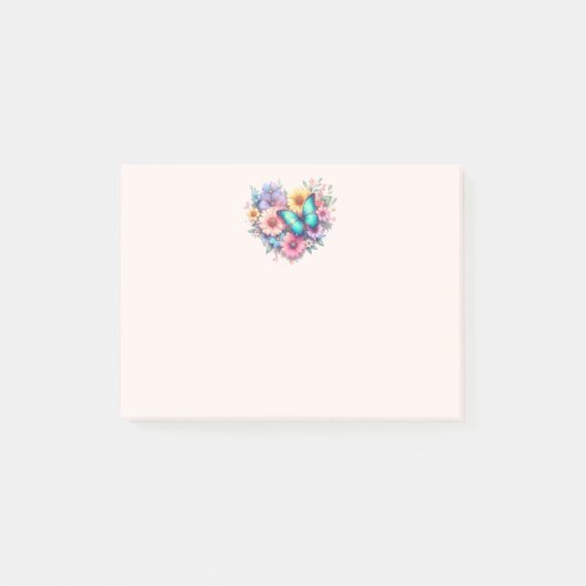 Post-it® Fleurs de marguerite avec un beau papillon (Devant)