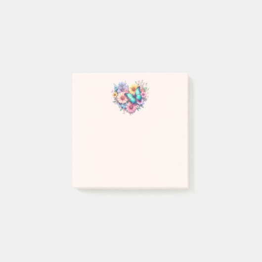 Post-it® Fleurs de marguerite avec un beau papillon (Devant)