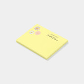 Post-it® Fleurs de marguerite jaune vif mignonnes personnal (Incliné)