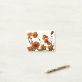 Post-it® Fleurs de pavot orange aquarelle motifs floraux (Sur un bureau)