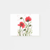 Post-it® Fleurs de pavot rouge aquarelle rustique chic (Devant)