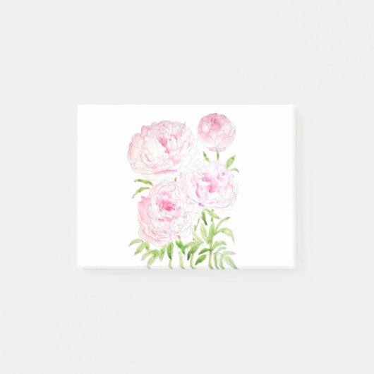 Post-it® fleurs de peaux roses aquarelle et encre (Devant)