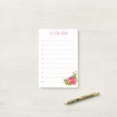Post-it® Fleurs de pivoine rose sur blanc (Sur un bureau)
